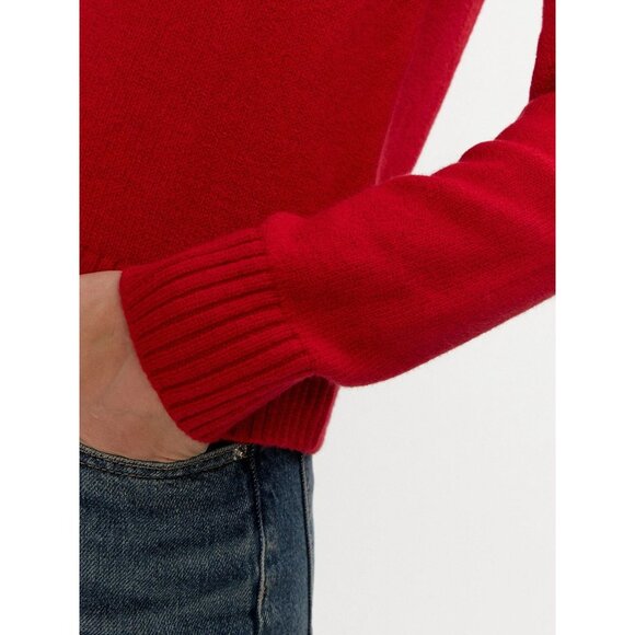 GAP Modern Red Cashsoft Cotton Blend Knit Crew Neck Sweater, Size M - Picture 5 of 16